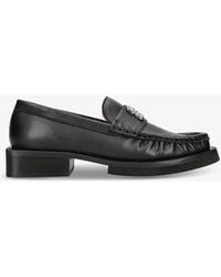 Ganni - Butterfly Brand-plaque Leather Loafers - Lyst