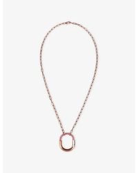 Tiffany & Co. - Tiffany Lock Medium 18Ct Rose- And 0.42Ct Sapphire Pendant Necklace - Lyst