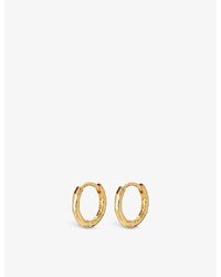 Monica Vinader - ziggy Hammered Recycled 18ct Yellow -plated Vermeil On Sterling Silver huggie Earrings - Lyst