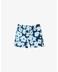 Sandro - Floral-print Elasticated-waist Woven Swim Shorts - Lyst