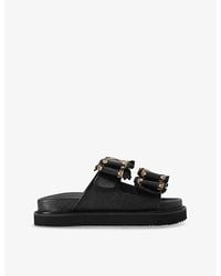 KG by Kurt Geiger - Robbie Bow-Embellished Raffia Sandals - Lyst