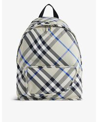 Burberry - Shield Check-print Woven Backpack - Lyst