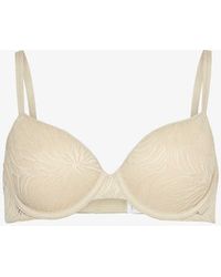 Calvin Klein - Sheer Marquisette Floral-embroidered Stretch-lace Bra - Lyst