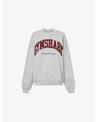 GYMSHARK - Collegiate Graphic Crewneck Cotton-Blend Sweatshirt - Lyst