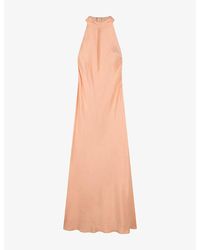 OMNES - Milos High-Neck Satin Maxi Dress - Lyst