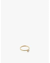 Monica Vinader - Solitaire 18Ct-Plated Vermeil Sterling- And 0.06Ct Lab-Grown Diamond Ring - Lyst