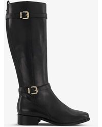 Dune - Tepi Wide-fit Leather Knee-high Boots - Lyst