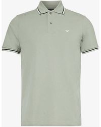 Emporio Armani - Logo-embroidered Regular-fit Stretch-cotton-piqué Polo Shirt X - Lyst