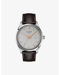 Tissot - Pr 100 Stainless Steel And Leather Quartz Watch - Lyst