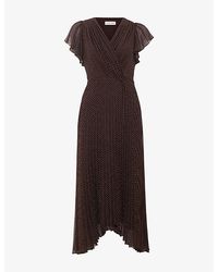 Phase Eight - Louisa Pin-Spot Wrap Woven Midi Dress - Lyst