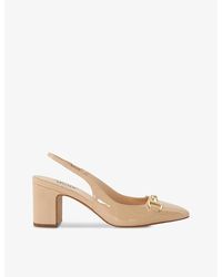 Dune - Detailed Pointed-toe Faux Patent-leather Slingback Heels - Lyst