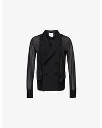 Sacai Cotton Voile Blazer in Gray | Lyst