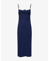 Miu Miu - Logo-Patch Layered Jersey Midi Dress - Lyst