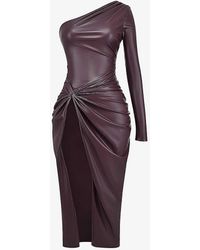 House Of Cb - Octavia Twist-knot Faux-leather Maxi Dress - Lyst