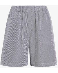 AllSaints - Karina High-rise Relaxed-fit Organic-cotton Shorts - Lyst