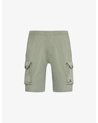 C.P. Company - Brand-embroidered Stretch-cotton Cargo Shorts - Lyst