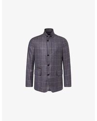 dunhill - Windowpane Checked Wool-Cashmere Blend Jacket - Lyst