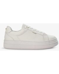 Dune - Eastern Logo-embossed Flatform Leather Low-top Trainers - Lyst