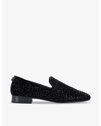 Kurt Geiger - Ace Crystal-Embellished Slip-On Woven Loafers - Lyst