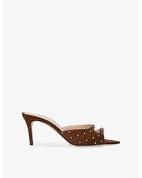 Andrea Wazen - Carol 75 Suede Heeled Mules - Lyst