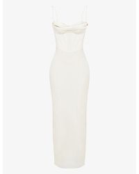 House Of Cb - Charmaine Corset Satin Maxi Dress - Lyst