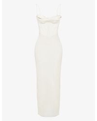 House Of Cb - Charmaine Corset Satin Maxi Dress - Lyst