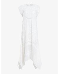AllSaints - Gianna Embroidered Cotton Maxi Dress - Lyst