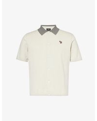 PS by Paul Smith - Zebra-embroidered Organic Cotton Knitted Polo Shirt - Lyst