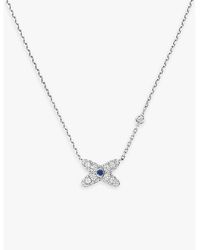 Chaumet - Jeux De Liens 18Ct- 0.07Ct Brilliant-Cut Sapphire And 0.99Ct Brilliant-Cut Diamond Pendant Necklace - Lyst
