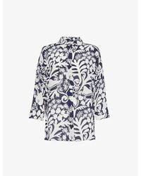Weekend by Maxmara - Vy Floral-print Relaxed-fit Silk-crepe Shirt - Lyst