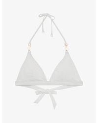 Reiss - Riah Halterneck Triangle Bikini Top - Lyst