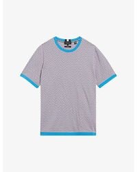 Ted Baker - Finity Geometric-jacquard Cotton T-shirt - Lyst
