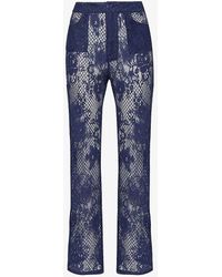 Sinead Gorey - Straight-leg High-rise Slim-fit Lace Trousers - Lyst