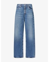 FRAME - The Loose Exposed-Button Denim Jeans - Lyst