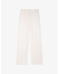 The Kooples - Mid-Rise Wide-Leg Woven Trousers - Lyst