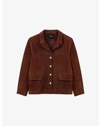 Maje - Relaxed-Fit Side-Pocket Suede Jacket - Lyst