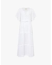 Aspiga - Malaya Tassel-Trim Organic-Cotton Maxi Kaftan Dress - Lyst