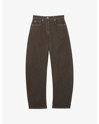 Reiss - Sabel Topstitched Barrel-Leg Jeans - Lyst