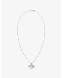 Kismet by Milka - Evil Eye Mini Metal And 0.10Ct Diamond Pendant Necklace - Lyst