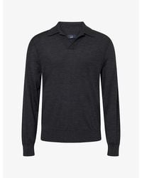 dunhill - Long-Sleeve Merino-Wool Polo Shirt - Lyst