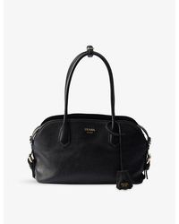Prada - Signet Medium Leather Tote Bag - Lyst