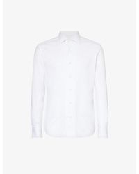 Corneliani - Spread-collar Slim-fit Cotton-jersey Shirt - Lyst