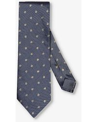 Eton - Patterned Silk And Linen Tie - Lyst