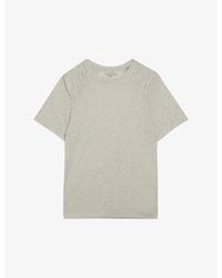 Ted Baker - Dawnaaa Gathered-shoulder Relaxed-fit Woven T-shirt - Lyst