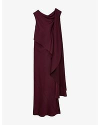 Reiss - Winnie Cape-Detail Woven Maxi Dress - Lyst
