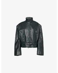 Christopher Esber - Eddie High-Neck Leather Jacket - Lyst