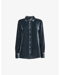 Whistles - Lara Long-Sleeve Velvet Shirt - Lyst