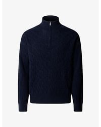 Hackett - Quarter-Zip Cable-Knit Wool Jumper - Lyst