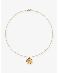 Monica Vinader - Initial H Stamp 18Ct Vermeil Necklace - Lyst