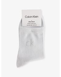 Calvin Klein - Branded Pack Of Two Woven Socks - Lyst